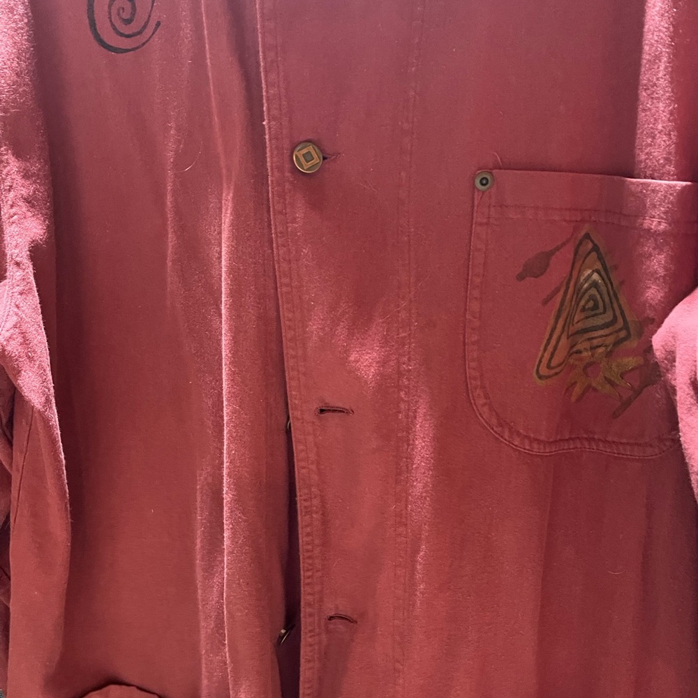 Blue fish jacket signed by artist size 1